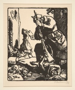 Les prussiens massacreurs (Los matarifes prusianos), de La Guerre de 1914, primera serie, n.º 13 de Auguste Lepere