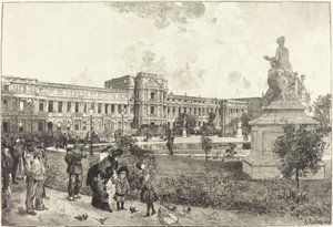 Las ruinas del Palacio de las Tullerías antes de su demolición de Auguste Lepere