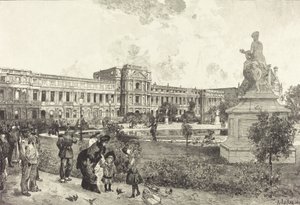 Las ruinas del Palacio de las Tullerías antes de su demolición, 1883 de Auguste Lepere
