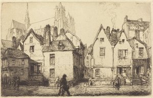 Casas viejas en Amiens, 1907 de Auguste Lepere
