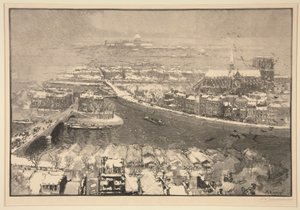 París bajo la nieve, desde hoy el St. Gervais (París bajo la nieve, visto desde lo alto de St. Gervais) de Auguste Lepere