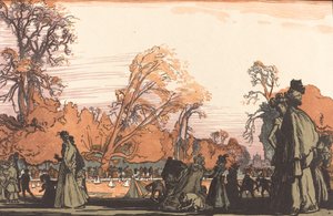 Estanque en las Tullerías Le bassin des Tuileries, 1898 de Auguste Lepere