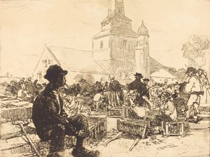 Mercado de Aves en St.-Jean-de-Mont, 1892 de Auguste Lepere