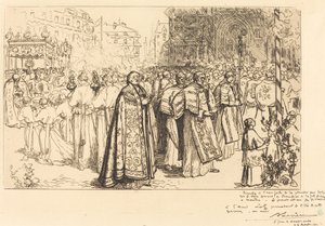 Retorno de la procesión a la catedral de Nantes de Auguste Lepere