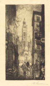 Rue de la Montagne-Sainte-Genevieve, París de Auguste Lepere