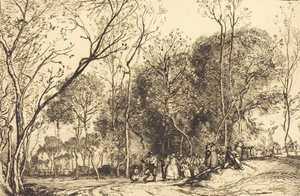 Verano en Saint-Martin, las nupcias pasadas Ete de la Saint-Martin, la noce qui passe, 1908 de Auguste Lepere