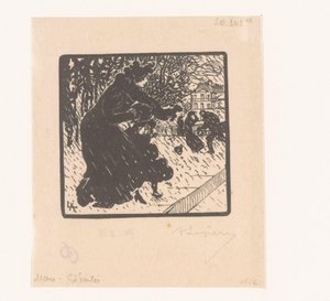 Mujer y niño en una tormenta
Giboulées au Luxembourg
Mars Giboulée (título en el objeto)
Enero, febrero y marzo de 1894 (título de la serie)
Janvier, Février et Mars 1894 (título de la serie) de Auguste Lepère (signed by artist)