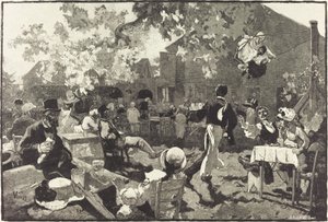 Le Cabaret du Coq de Bruyère au Bois de Meudon de Auguste Lepère after Daniel Vierge