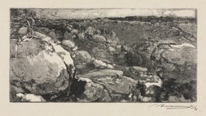 Bosque de Fontainebleau: el circo de Long-Rocher de Auguste Louis Lepère