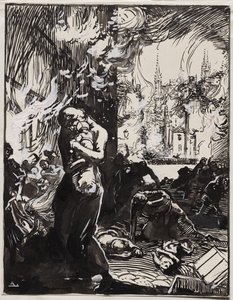 El fuego de Lovaina de Auguste Louis Lepère