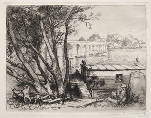 El puente de Poissy de Auguste Louis Lepère