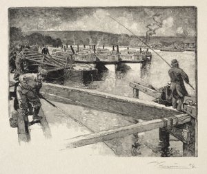El garaje de los barcos-ómnibus de Auguste Louis Lepère