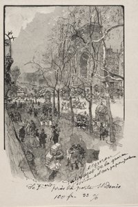 Los bulevares, cerca de la Puerta St. Denis de Auguste Louis Lepère