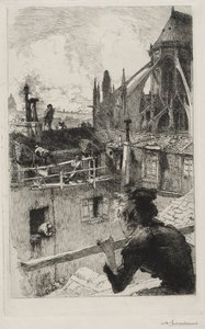Sobre los tejados cerca de Notre Dame de Auguste Louis Lepère