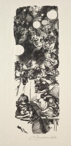 14 de julio, Rue de Belleville, medianoche de Auguste Louis Lepère