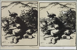 Alpins en ambuscade de Auguste Louis Lepère