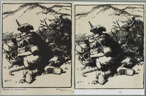 Alpins en emboscada, 1914 de Auguste Louis Lepère
