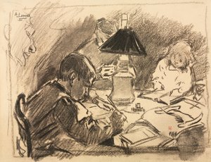 Alrededor de la lámpara, 1888 de Auguste Louis Lepère