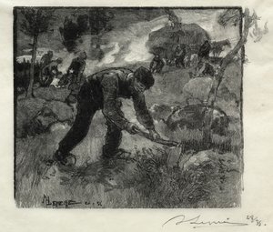 Arracheurs de bruyères, 1887 de Auguste Louis Lepère