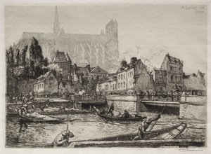 Llegada de los vegetales-Amiens, 1907 de Auguste Louis Lepère