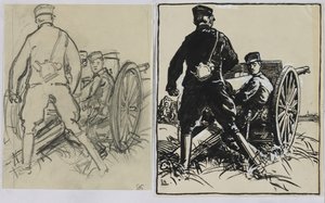 Artilleros belgas, 1914 de Auguste Louis Lepère