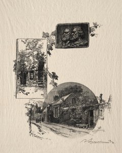 Entrada del taller Rousseau y la Casa de Millet de Auguste Louis Lepère