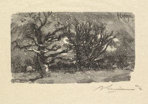 Bosque de Fontainebleau: En el dormitorio de Lantara, 1890 de Auguste Louis Lepère