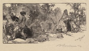 Bosque de Fontainebleau: Los carboneros, 1890 de Auguste Louis Lepère