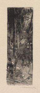 Bosque de Fontainebleau: tala de pinos de Auguste Louis Lepère
