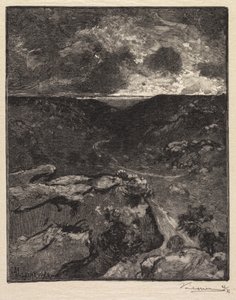 Bosque de Fontainebleau: Valle de Franchard, 1890 de Auguste Louis Lepère