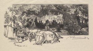 Bosque de Fontainebleau: cantina de la madre Pichard de Auguste Louis Lepère