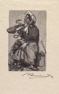 Bosque de Fontainebleau: Mercader de serpientes de Auguste Louis Lepère