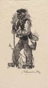 Bosque de Fontainebleau: El cazador de serpientes, 1890 de Auguste Louis Lepère