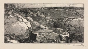 Bosque de Fontainebleau: el circo de Long-Rocher de Auguste Louis Lepère