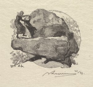 Bosque de Fontainebleau: La roca temblorosa de Auguste Louis Lepère