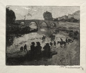 El Abrevadero del Puente Marie de Auguste Louis Lepère