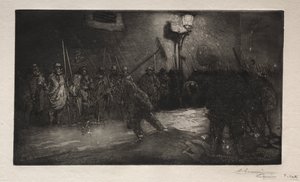 El llamado de los barrenderos de la noche de Auguste Louis Lepère