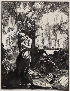 El fuego de Lovaina de Auguste Louis Lepère