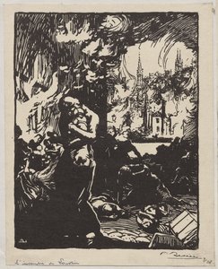 El fuego de Lovaina de Auguste Louis Lepère