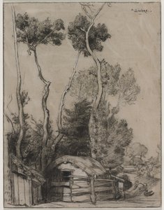 Paisaje con casas de campo de Auguste Louis Lepère