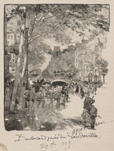 El bulevar cerca del Vaudeville de Auguste Louis Lepère