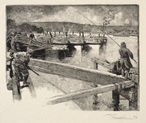 El garaje de los barcos-ómnibus de Auguste Louis Lepère