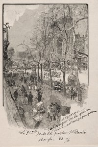Los bulevares, cerca de la Puerta St. Denis de Auguste Louis Lepère