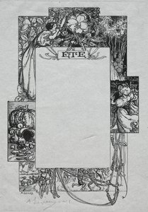 Almanaque de París, 1897: Borde Decorativo, Verano de Auguste Louis Lepère