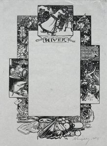 Almanaque de París, 1897: Borde Decorativo, Invierno
