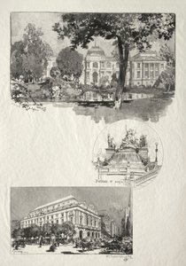 Rouen Illustré: La Musée; Fontaine St. Marie; Le Théâtre des Arts de Auguste Louis Lepère