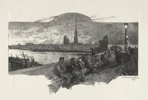 Rouen Ilustrado: El Puente de Piedras, 1896 de Auguste Louis Lepère