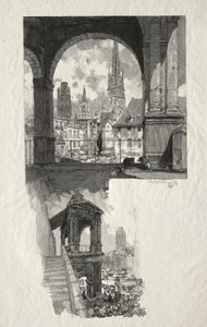 Rouen Ilustrado: Plaza de la Alta Vieja Torre; Edículo de la Fierte