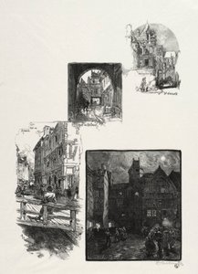Rouen Illustré: Rue des Charretes; Rue de Halage; Rue Eau de Robec; Place des Arts de Auguste Louis Lepère