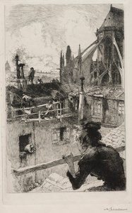 Sobre los tejados cerca de Notre Dame